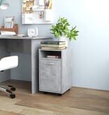VidaXL Bijzetkast met wielen 33x38x60 cm spaanplaat betongrijs