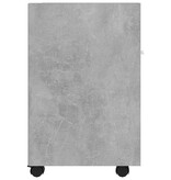VidaXL Bijzetkast met wielen 33x38x60 cm spaanplaat betongrijs