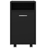 VidaXL Bijzetkast met wielen 33x38x60 cm spaanplaat zwart