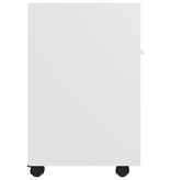 VidaXL Bijzetkast met wielen 33x38x60 cm bewerkt hout wit