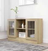 VidaXL Vitrinekast 120x30,5x70 cm spaanplaat sonoma eikenkleurig
