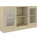 VidaXL Vitrinekast 120x30,5x70 cm spaanplaat sonoma eikenkleurig