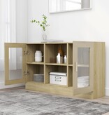 VidaXL Vitrinekast 120x30,5x70 cm spaanplaat sonoma eikenkleurig