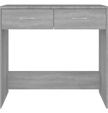 VidaXL Bureau 80x40x75 cm bewerkt hout grijs sonoma eikenkleurig