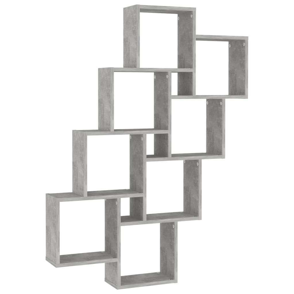 Wandschap kubus 90x15x119 cm spaanplaat betongrijs