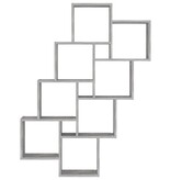 Wandschap kubus 90x15x119 cm spaanplaat betongrijs