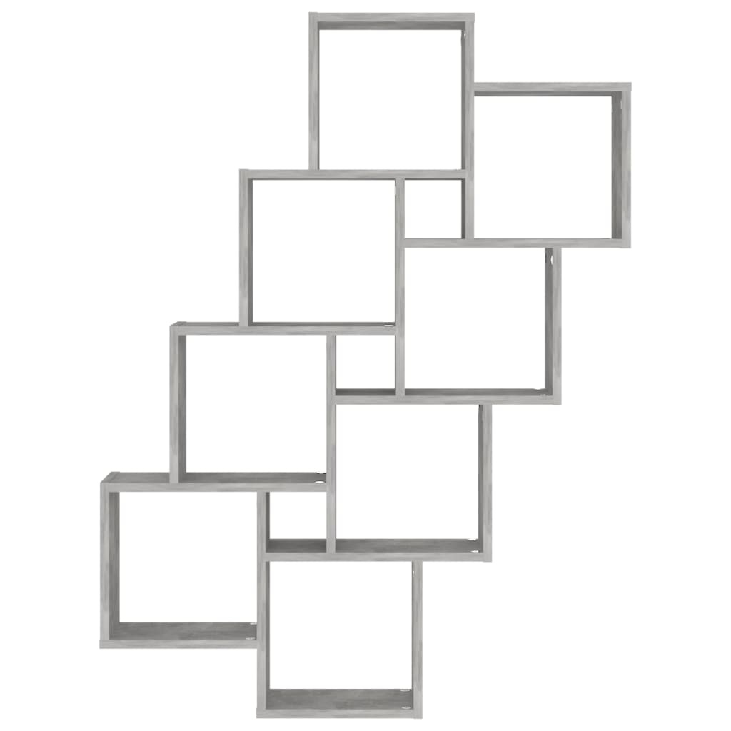 Wandschap kubus 90x15x119 cm spaanplaat betongrijs