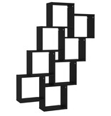 Wandschap kubus 90x15x119 cm spaanplaat zwart