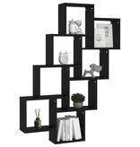 Wandschap kubus 90x15x119 cm spaanplaat zwart