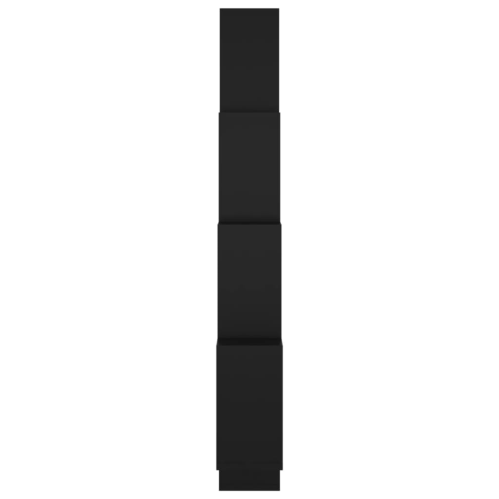 Wandschap kubus 90x15x119 cm spaanplaat zwart