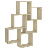 Wandschap kubus 78x15x93 cm spaanplaat sonoma eiken