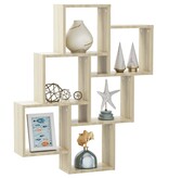 Wandschap kubus 78x15x93 cm spaanplaat sonoma eiken