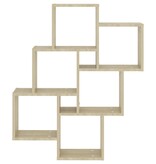 Wandschap kubus 78x15x93 cm spaanplaat sonoma eiken