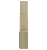 Wandschap kubus 78x15x93 cm spaanplaat sonoma eiken