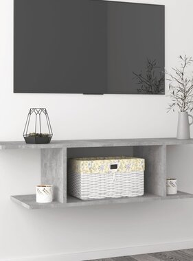 Tv-wandmeubel 103x30x26,5 cm betongrijs