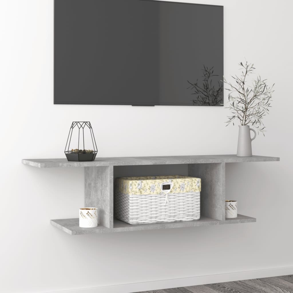 Tv-wandmeubel 103x30x26,5 cm betongrijs