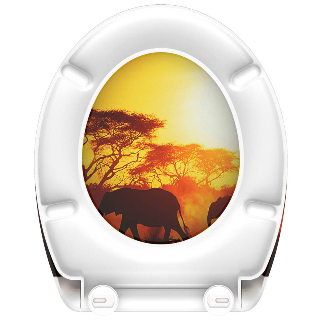 vidaXL Toiletbril met soft-close quick-release AFRICA
