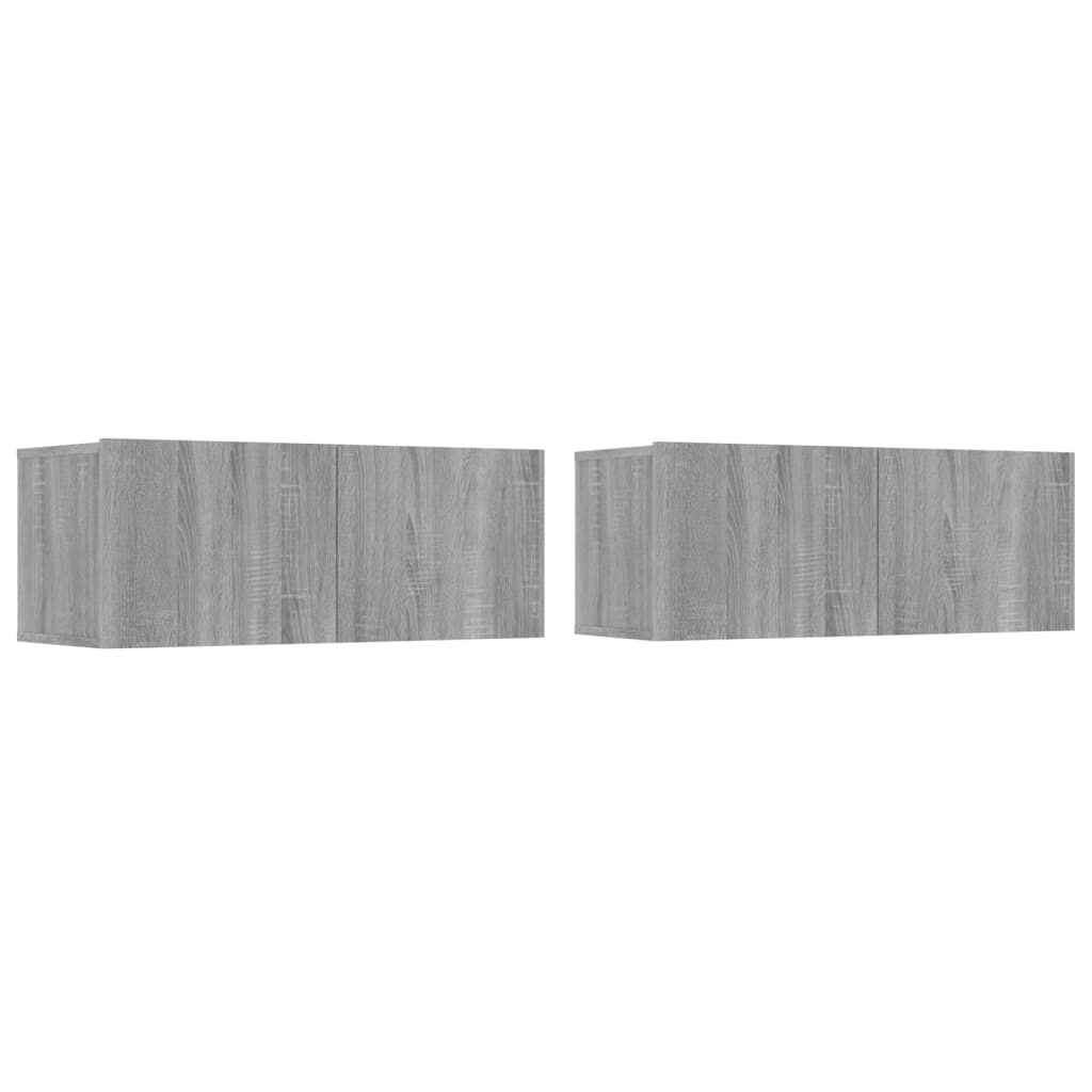 VidaXL Tv-meubelen 2 st 80x30x30 cm bewerkt hout grijs sonoma eiken