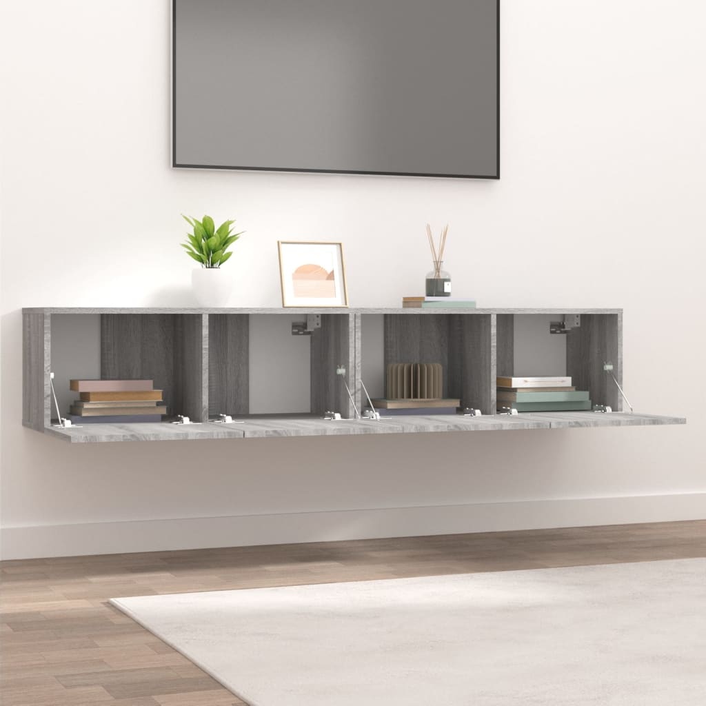 VidaXL Tv-meubelen 2 st 80x30x30 cm bewerkt hout grijs sonoma eiken