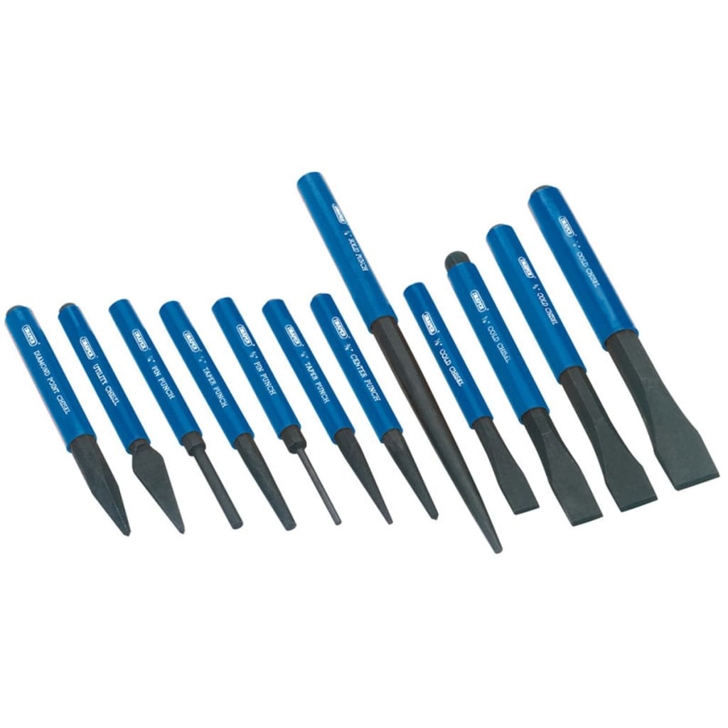 VidaXL Koudbeitel en drevel set blauw 12-dlg 26557