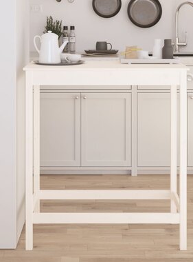 VidaXL Bartafel 100x50x110 cm massief grenenhout wit