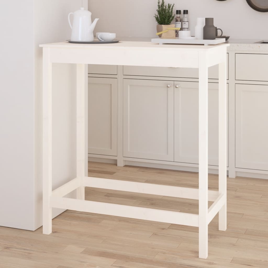 VidaXL Bartafel 100x50x110 cm massief grenenhout wit