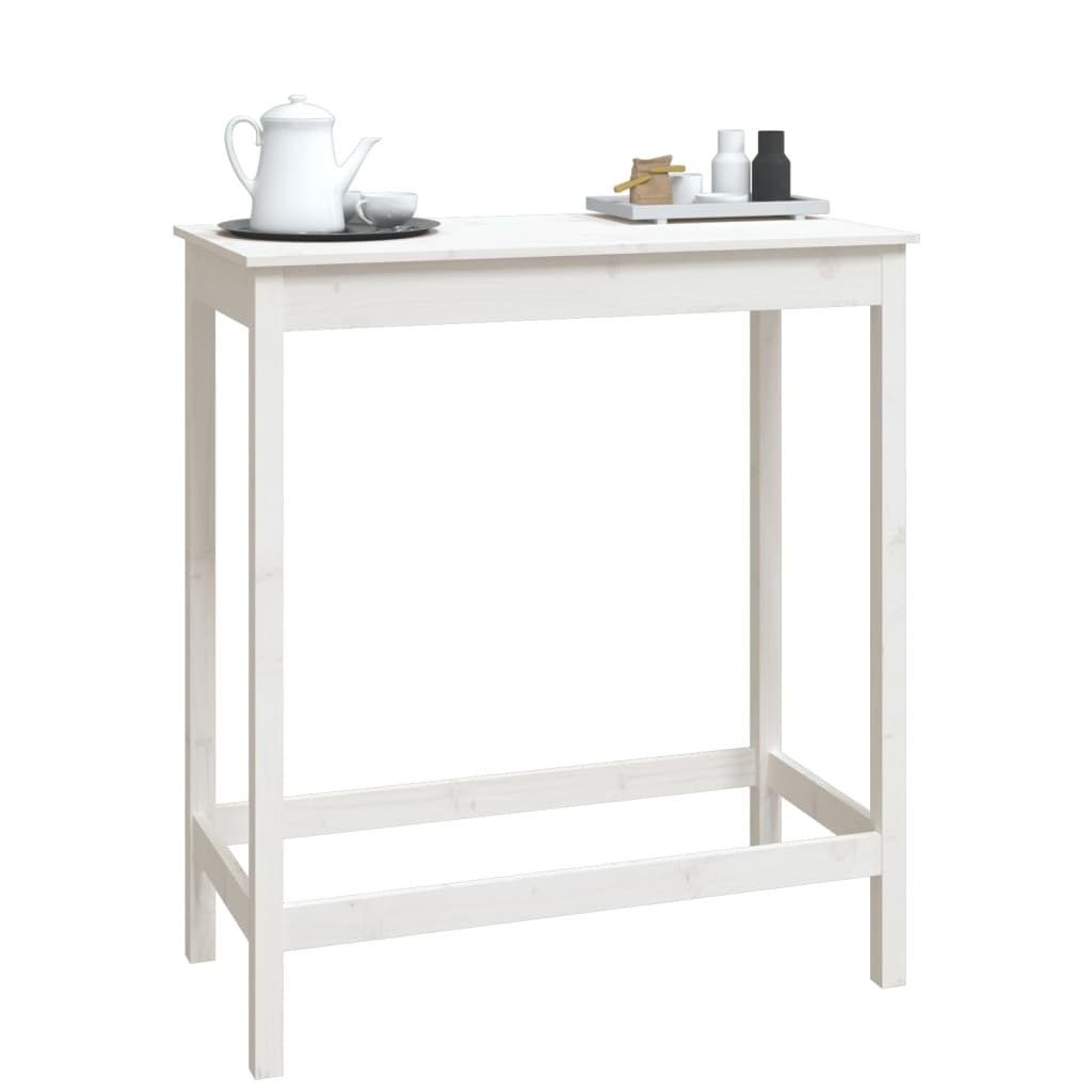 VidaXL Bartafel 100x50x110 cm massief grenenhout wit