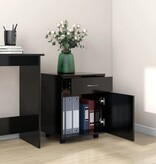 VidaXL Kast verrijdbaar 45x38x54 cm spaanplaat zwart