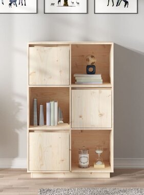 VidaXL Hoge kast 74x35x117 cm massief grenenhout