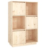 VidaXL Hoge kast 74x35x117 cm massief grenenhout