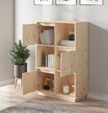 VidaXL Hoge kast 74x35x117 cm massief grenenhout