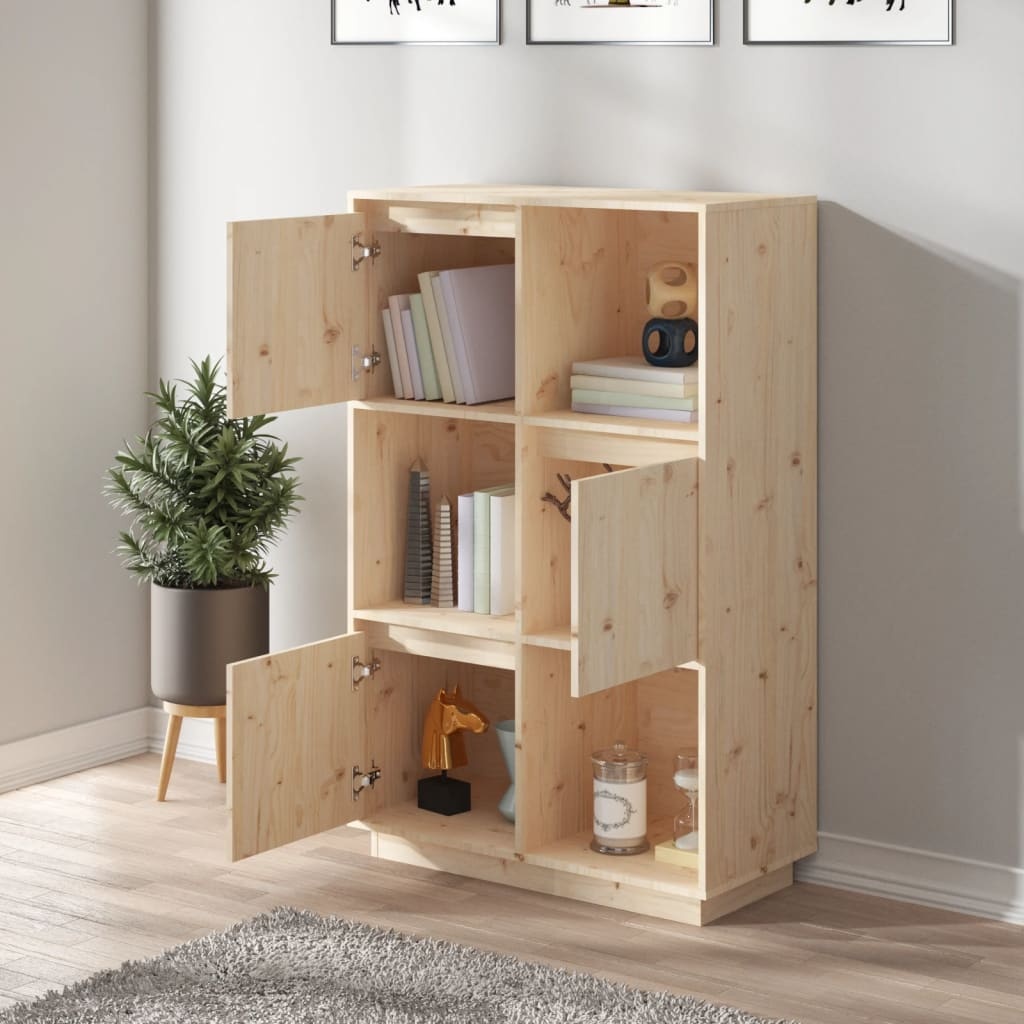 VidaXL Hoge kast 74x35x117 cm massief grenenhout