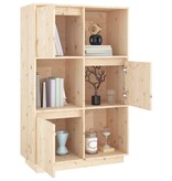 VidaXL Hoge kast 74x35x117 cm massief grenenhout