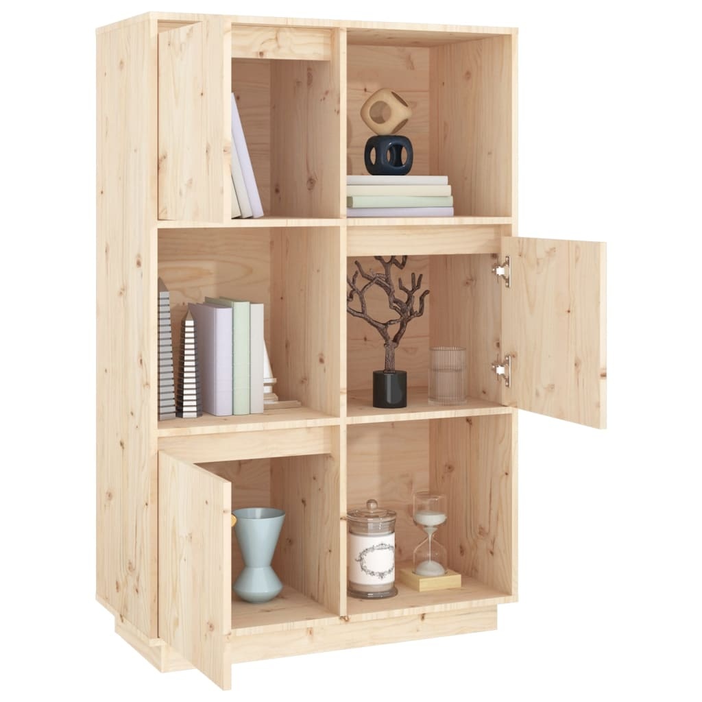 VidaXL Hoge kast 74x35x117 cm massief grenenhout