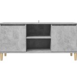VidaXL Tv-meubel met massief houten poten 103,5x35x50 cm betongrijs
