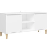 VidaXL Tv-meubel met massief houten poten 103,5x35x50 cm wit