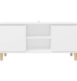 VidaXL Tv-meubel met massief houten poten 103,5x35x50 cm wit