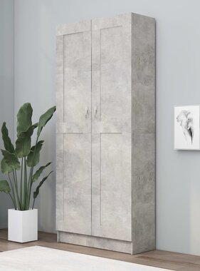 VidaXL Boekenkast 82,5x30,5x185,5 cm spaanplaat betongrijs
