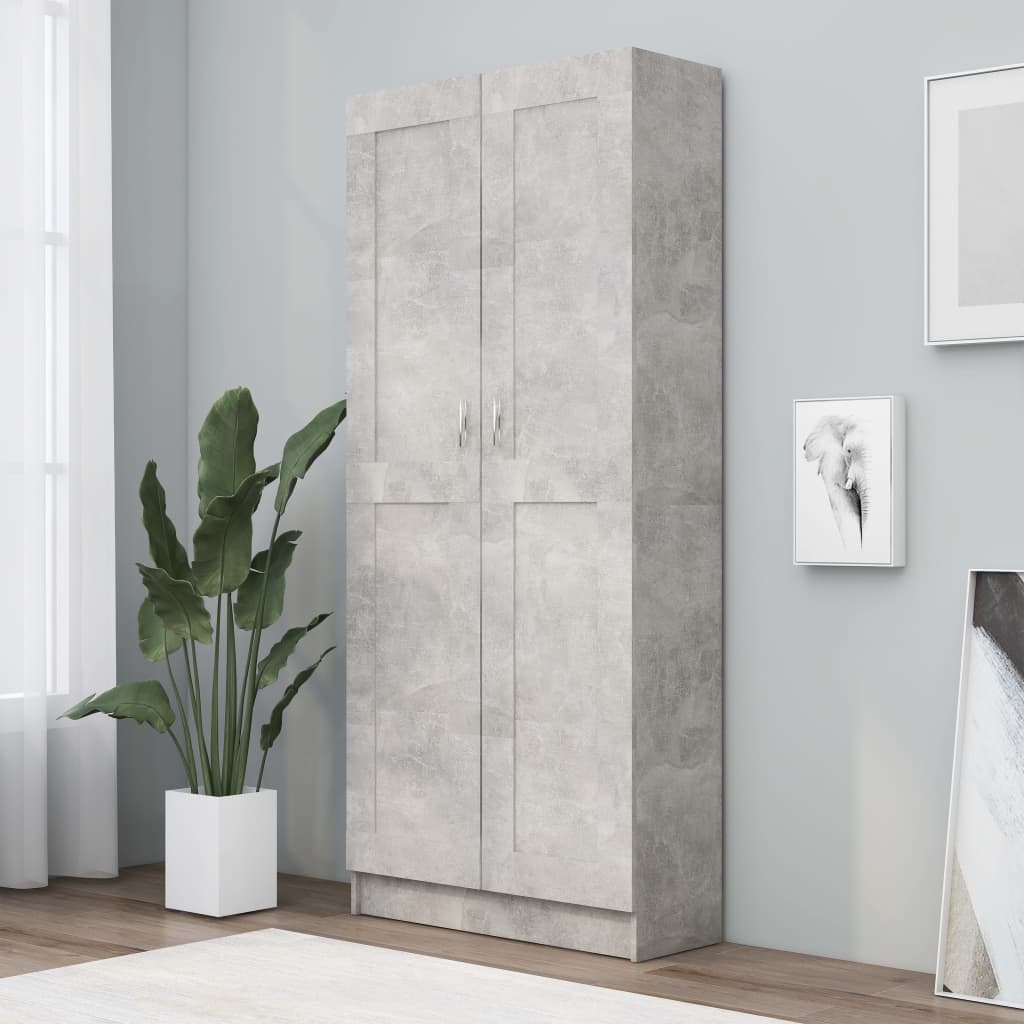 VidaXL Boekenkast 82,5x30,5x185,5 cm spaanplaat betongrijs