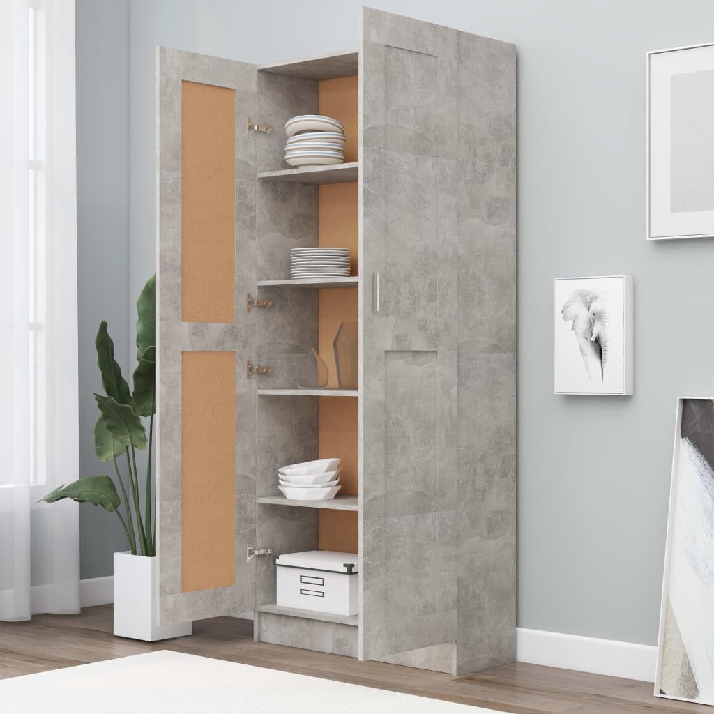 VidaXL Boekenkast 82,5x30,5x185,5 cm spaanplaat betongrijs