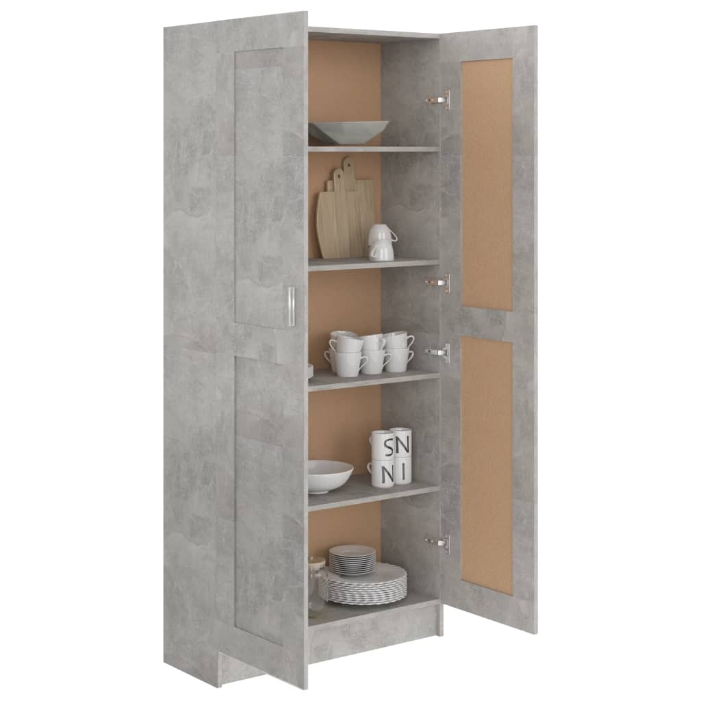 VidaXL Boekenkast 82,5x30,5x185,5 cm spaanplaat betongrijs