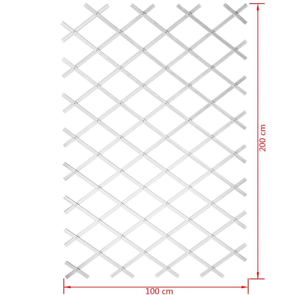 vidaXL Tuinlatwerk 100x200 cm PVC wit 6040703