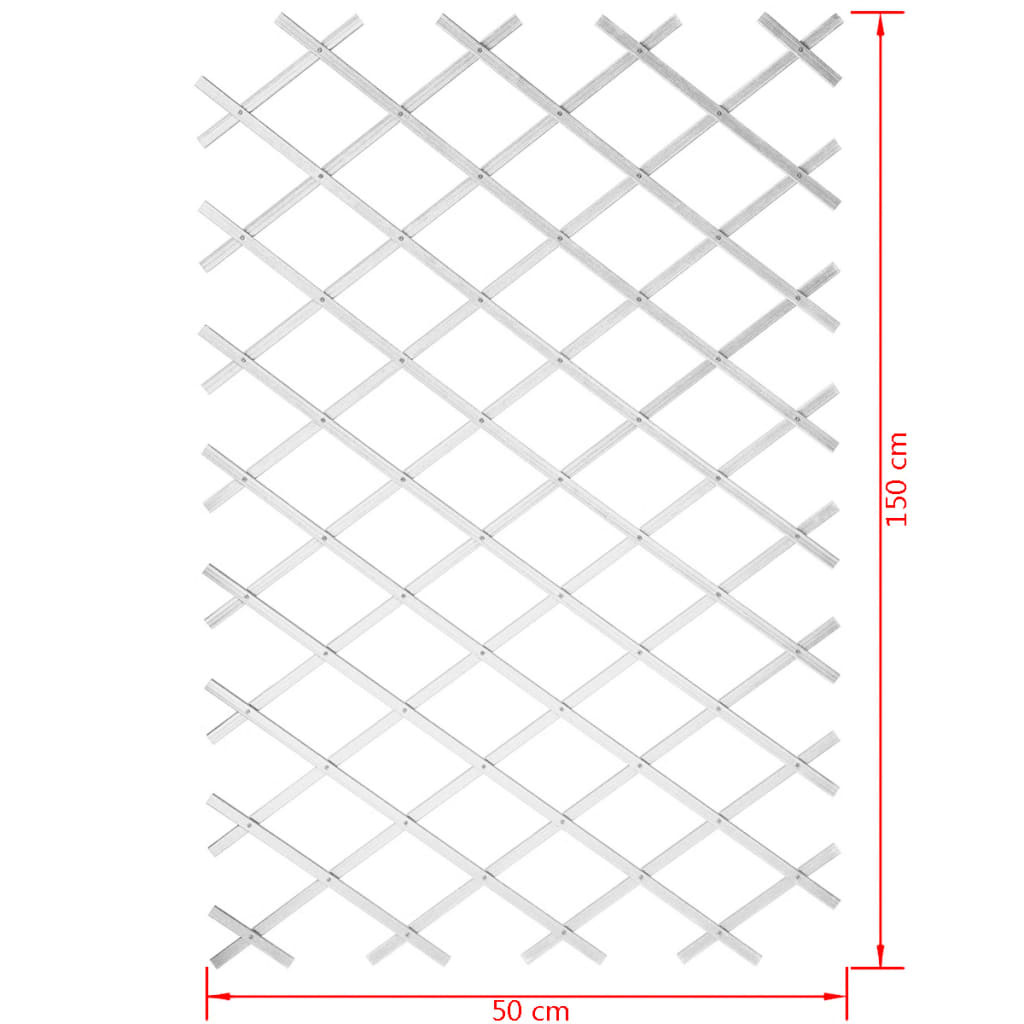 vidaXL Tuinlatwerk 50x150 cm PVC wit 6040701