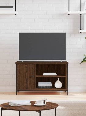 vidaXL Tv-meubel 80x40x50 cm bewerkt hout bruineikenkleurig