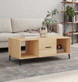 VidaXL Salontafel 102x50x40 cm bewerkt hout sonoma eikenkleurig