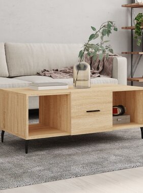 VidaXL Salontafel 102x50x40 cm bewerkt hout sonoma eikenkleurig