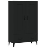 VidaXL Hoge kast 70x31x115 cm bewerkt hout zwart