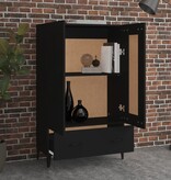VidaXL Hoge kast 70x31x115 cm bewerkt hout zwart