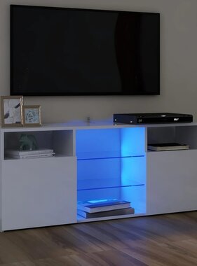 vidaXL Tv-meubel met LED-verlichting 120x30x50 cm hoogglans wit