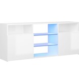 vidaXL Tv-meubel met LED-verlichting 120x30x50 cm hoogglans wit